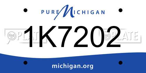 1K7202 Michigan License Plate