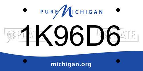 1K96D6 Michigan License Plate