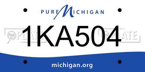 1KA504 Michigan License Plate