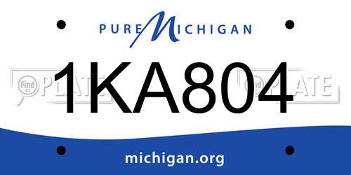 1KA804 Michigan License Plate