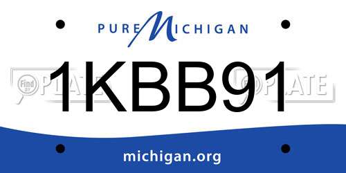 1KBB91 Michigan License Plate