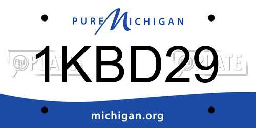 1KBD29 Michigan License Plate