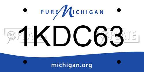 1KDC63 Michigan License Plate