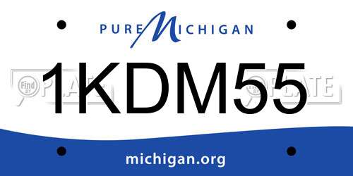 1KDM55 Michigan License Plate