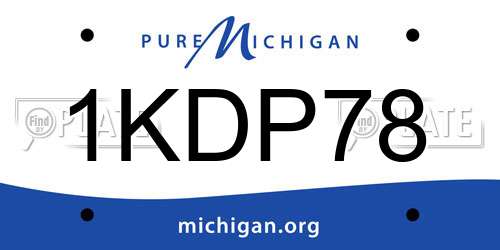 1KDP78 Michigan License Plate