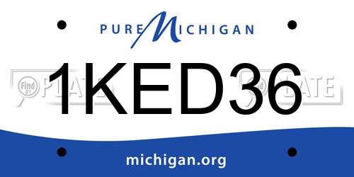 1KED36 Michigan License Plate