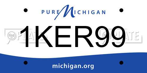 1KER99 Michigan License Plate