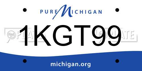 1KGT99 Michigan License Plate