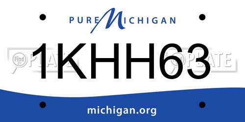 1KHH63 Michigan License Plate