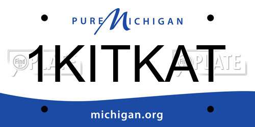1KITKAT Michigan License Plate