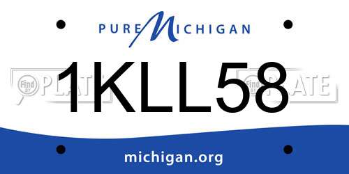 1KLL58 Michigan License Plate