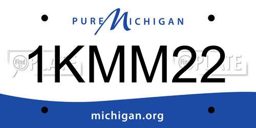 1KMM22 Michigan License Plate