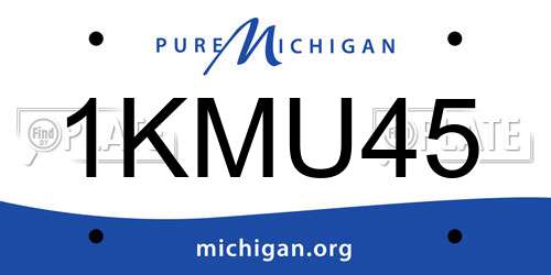 1KMU45 Michigan License Plate