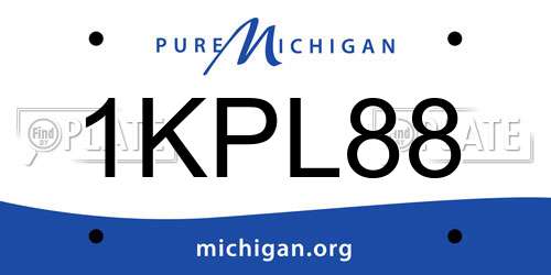 1KPL88 Michigan License Plate