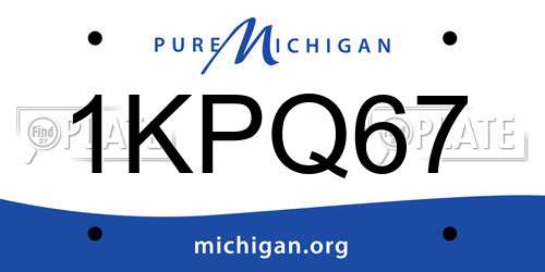 1KPQ67 Michigan License Plate