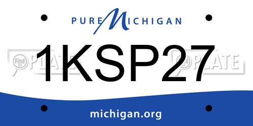 1KSP27 Michigan License Plate