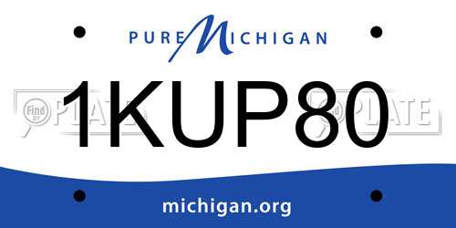 1KUP80 Michigan License Plate