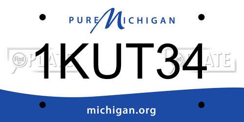 1KUT34 Michigan License Plate