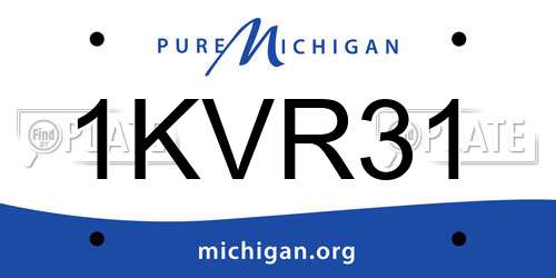 1KVR31 Michigan License Plate