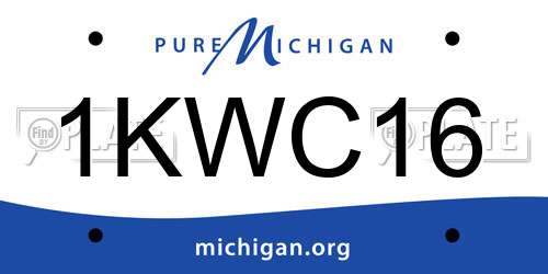 1KWC16 Michigan License Plate