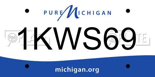 1KWS69 Michigan License Plate