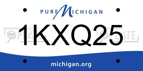 1KXQ25 Michigan License Plate