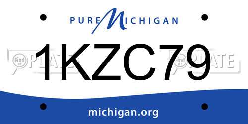 1KZC79 Michigan License Plate