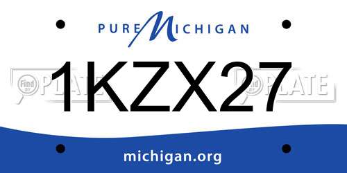 1KZX27 Michigan License Plate