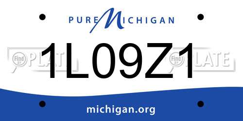 1L09Z1 Michigan License Plate