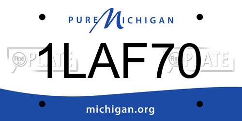 1LAF70 Michigan License Plate