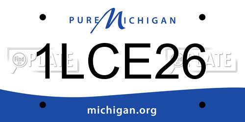 1LCE26 Michigan License Plate