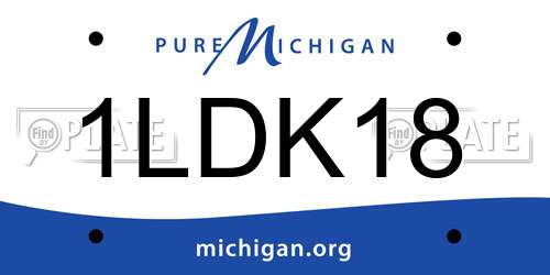 1LDK18 Michigan License Plate