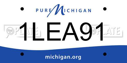 1LEA91 Michigan License Plate
