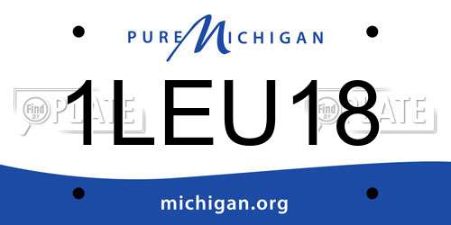 1LEU18 Michigan License Plate