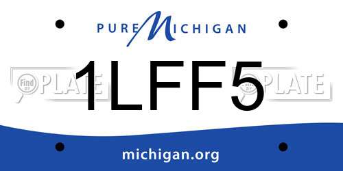 1LFF5 Michigan License Plate