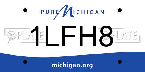 1LFH8 Michigan License Plate