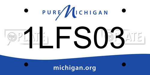1LFS03 Michigan License Plate