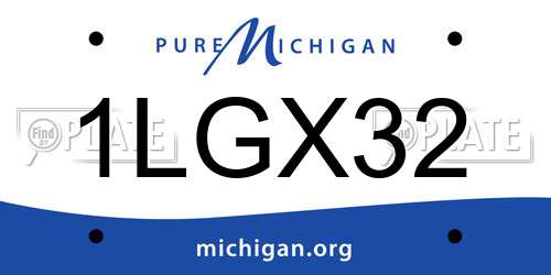 1LGX32 Michigan License Plate