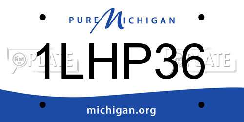 1LHP36 Michigan License Plate