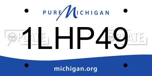 1LHP49 Michigan License Plate