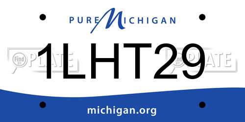 1LHT29 Michigan License Plate