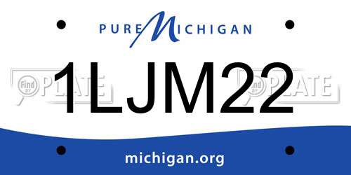 1LJM22 Michigan License Plate