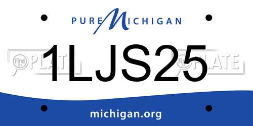 1LJS25 Michigan License Plate