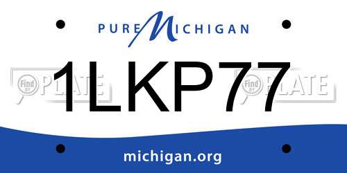 1LKP77 Michigan License Plate