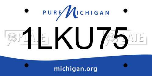 1LKU75 Michigan License Plate