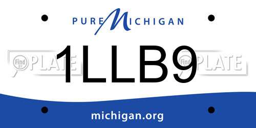 1LLB9 Michigan License Plate