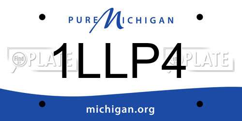 1LLP4 Michigan License Plate