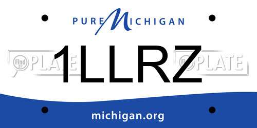 1LLRZ Michigan License Plate