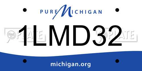 1LMD32 Michigan License Plate