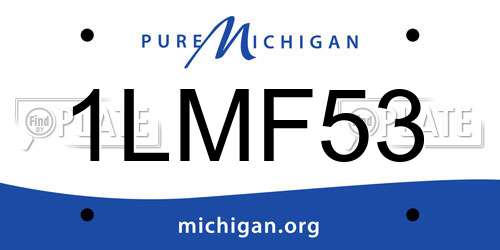 1LMF53 Michigan License Plate